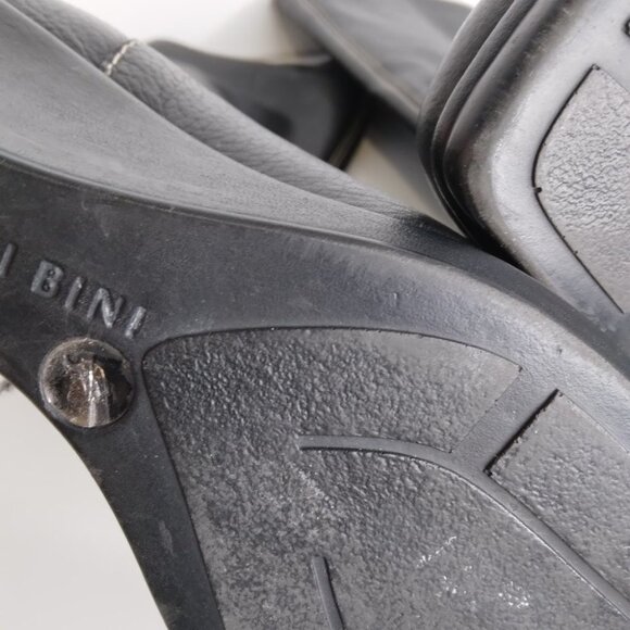 Gianni Bini Black Leather Wedge Boots Size 6 - Picture 14 of 16